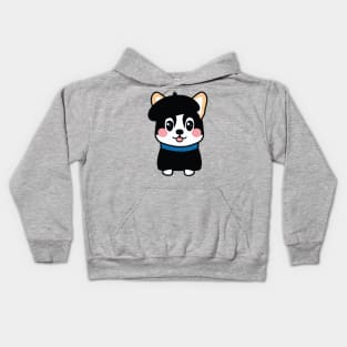 Cute corgi puppy kawaii art Kids Hoodie